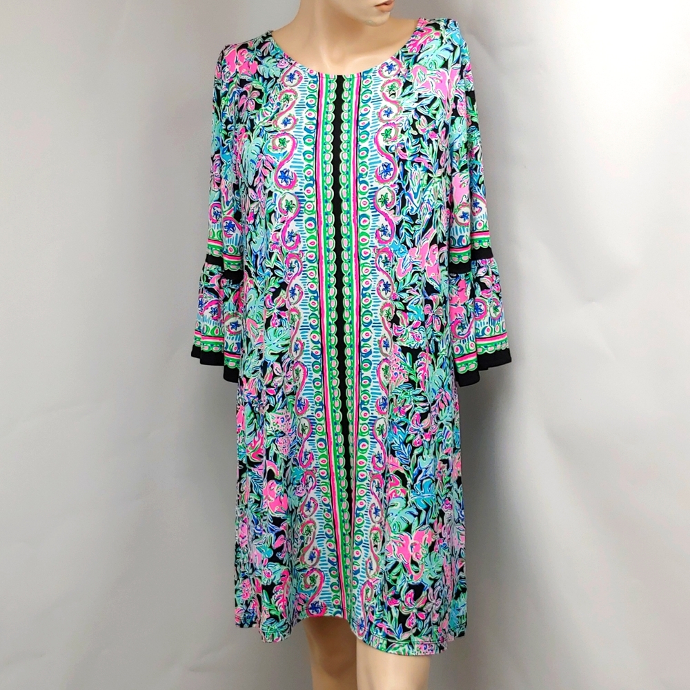 Lilly Pulitzer Ophelia Lets Get Wild Knit Multi Color Dress Size XL NWT